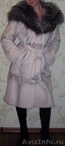 Шуба, стриженный бобер, капюшон из чернобурки, белая, - Изображение #1, Объявление #496584
