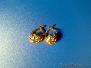 Серьги СССР золотые с бриллиантами 750 проба - Изображение #3, Объявление #932035