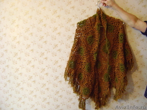 Продам новую вязаную женскую ажурную косынку с кистями ручная работа ш - Изображение #1, Объявление #623883