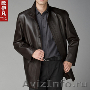 Продам новое мужское кожаное пальто черный весна-осень Швеция 54/180 - Изображение #1, Объявление #1592473